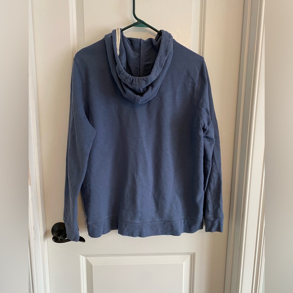 LL Bean Indigo Full-Zip Organic Cotton Lightweight Hoodie - Picture 7 of 9